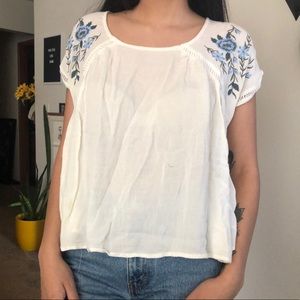 Embroidered floral top